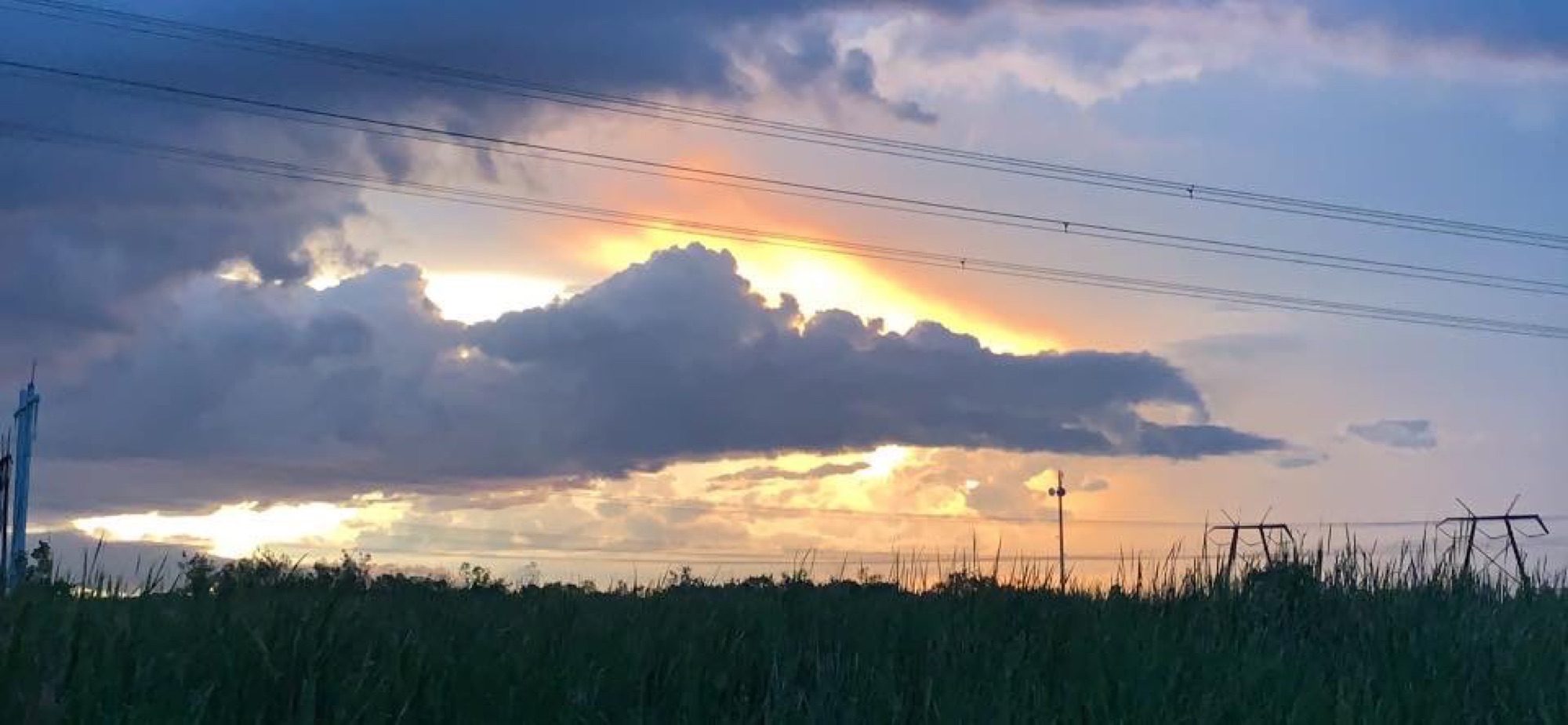 Golden-hour clouds over the Everglades sawgrass marsh